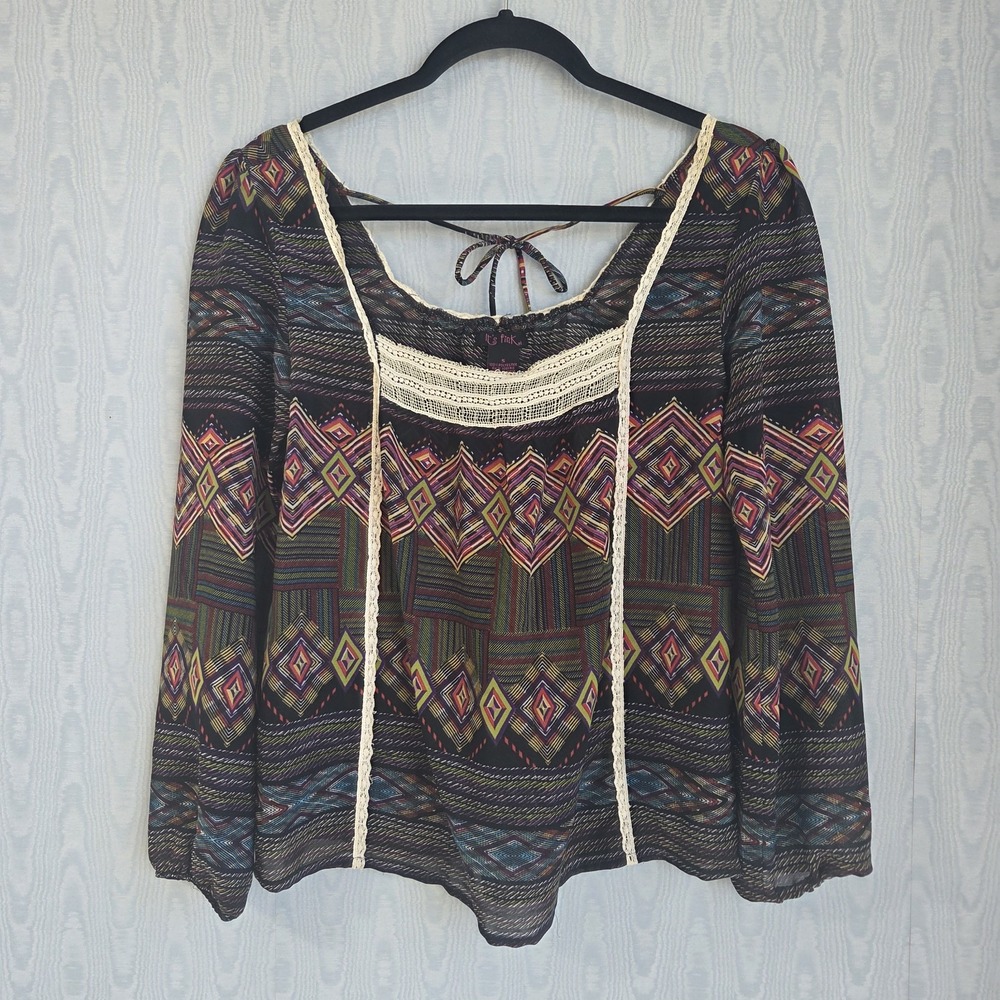It's Pink Peasant Top Womens S Sheer‎ Chiffon Black Witchy Renaissance Festival